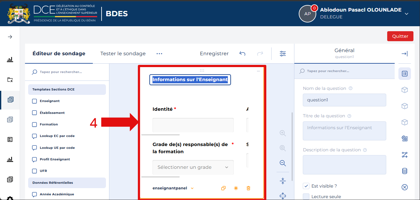 Canvas avec l'objet ajouté et ses propriétés dans le panneau droit