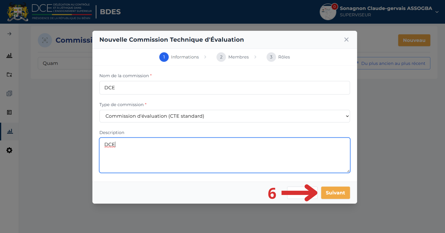 Formulaire de création de la CTE