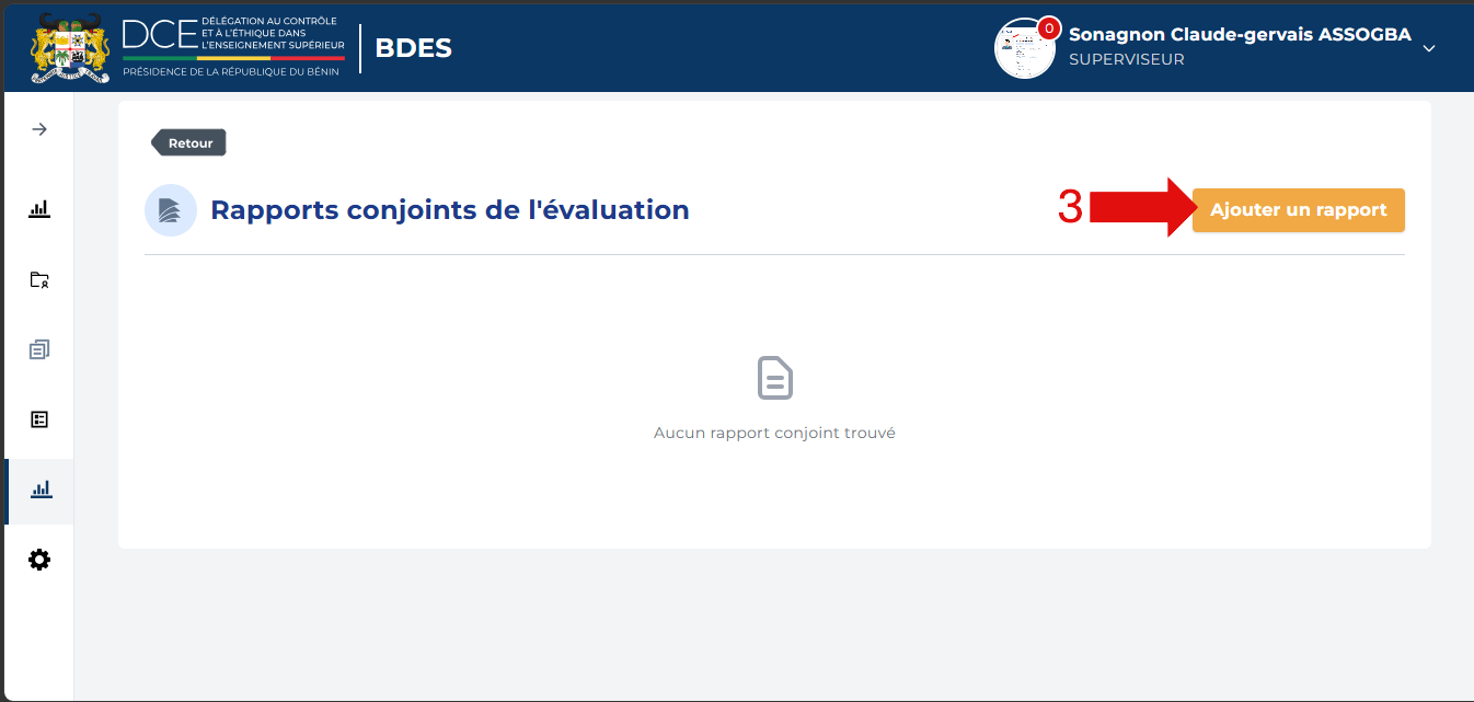 Bouton Ajouter un rapport mis en évidence sur la page Rapports conjoints