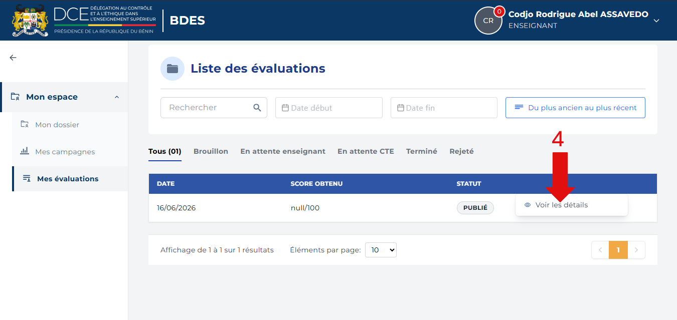 Option Voir les détails mise en évidence